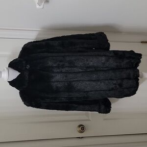 Dennis Basso Size S Faux Fur Dress Coat.  Excellent Used Condition